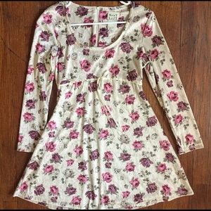 90s Crushed Velvet Floral Mini Dress